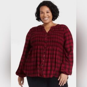 Knox Rose Plaid Blouse